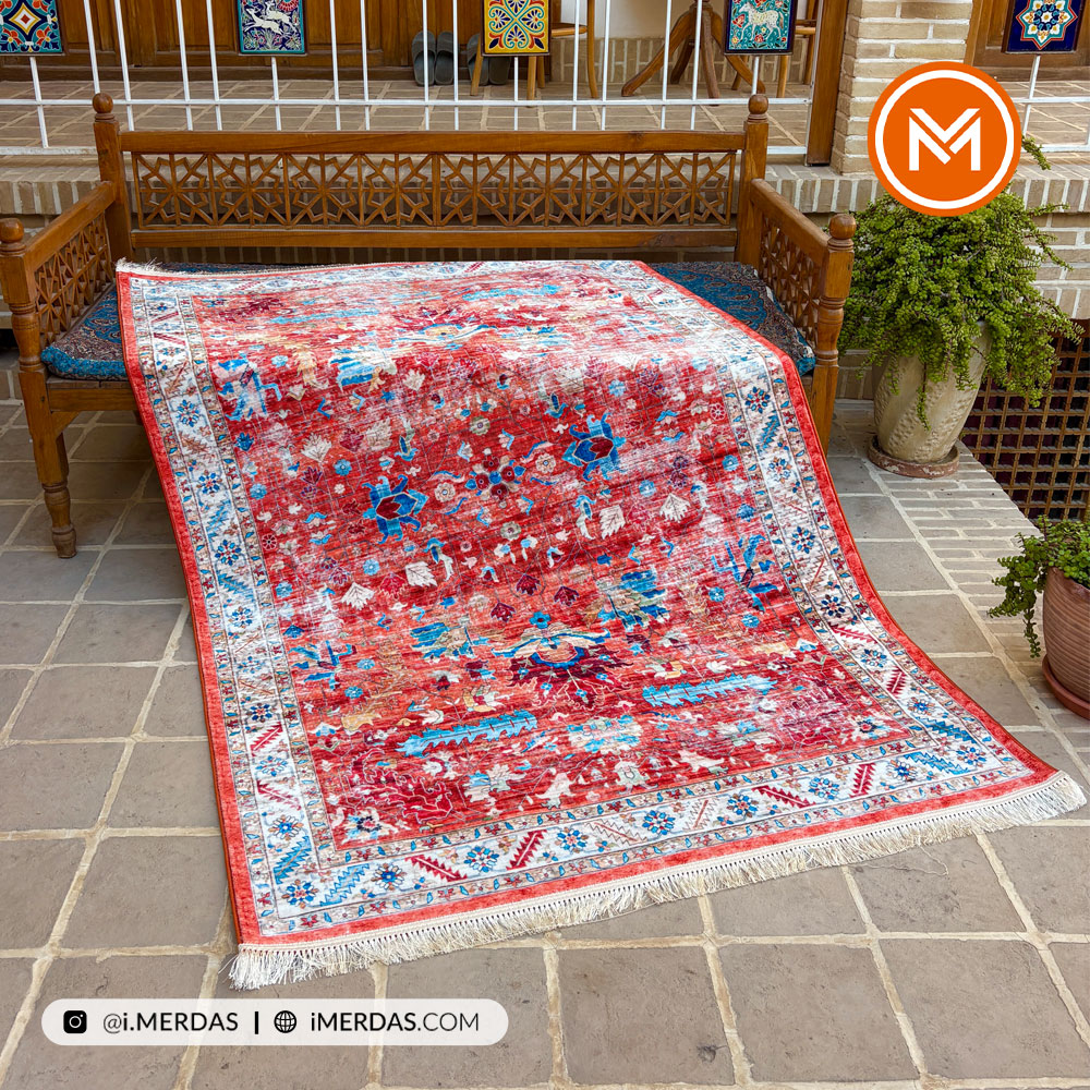 فرش کهنه نما کد N00215 زمینه تمام رنگ